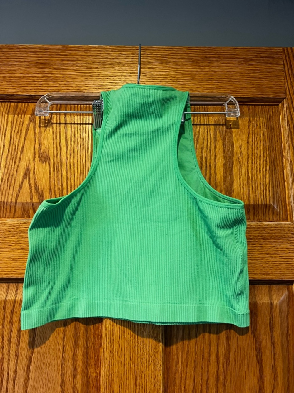 Garage Green Ribbed Cropped Tank - Picture 2 of 3